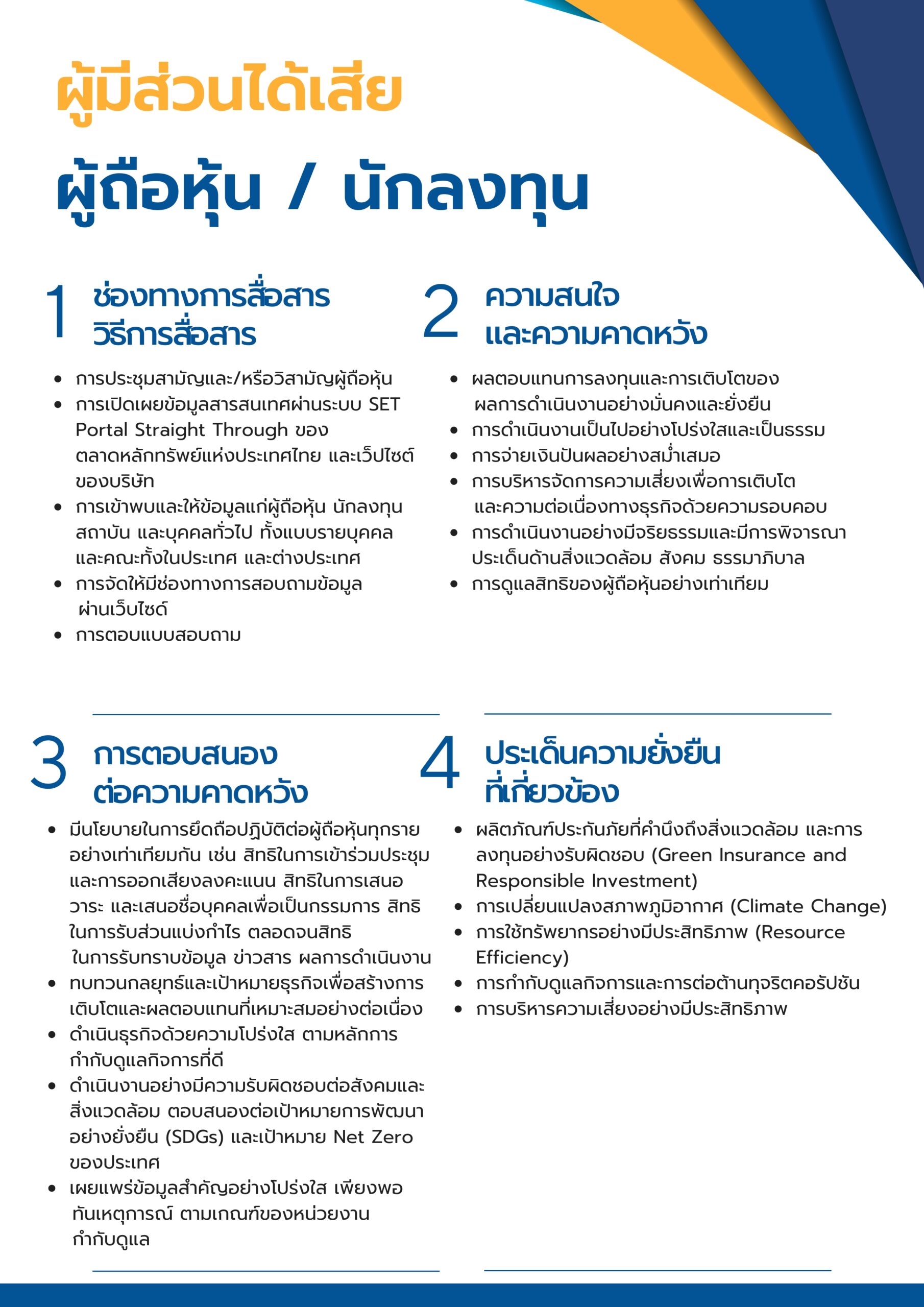 ผู้ถือหุ้น นักลงทุน